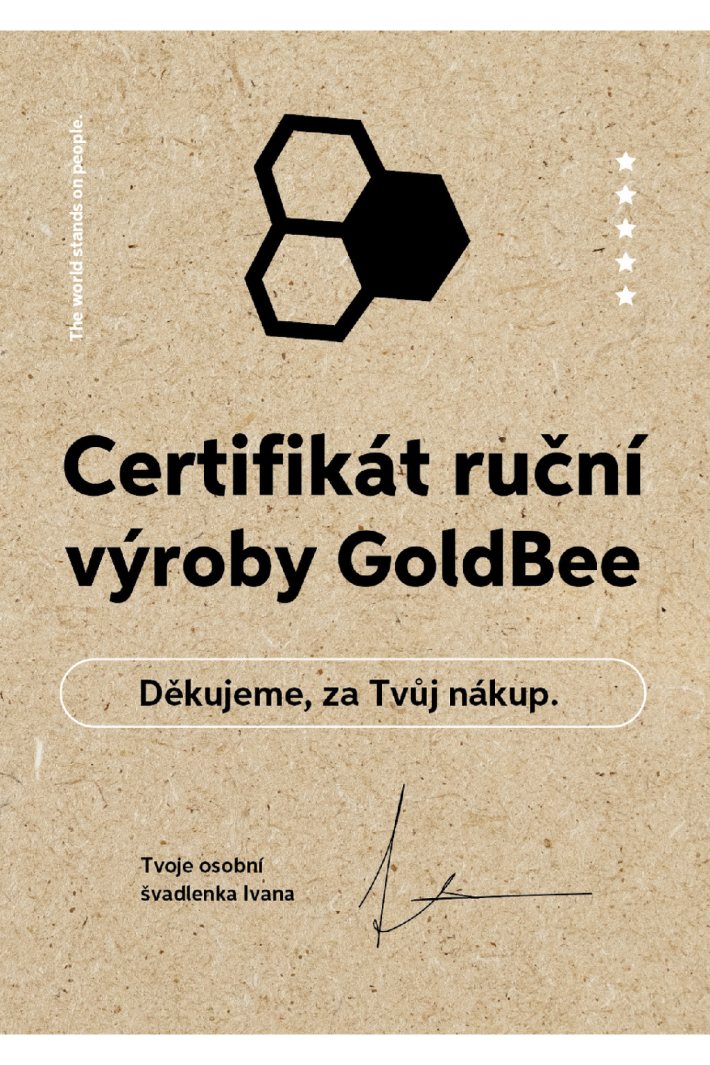 Certifikát Ruční Výroby GoldBee