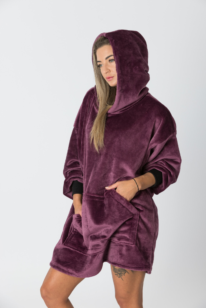 GoldBee Mikina Doba Ledová Fluffy Bordeaux