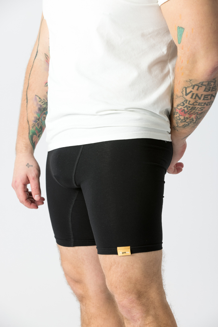 GoldBee Boxerky Dlouhé Black (Barva Black, Velikost L)