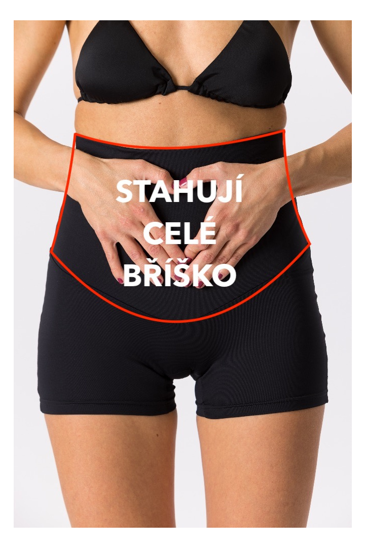 GoldBee Krátké Kraťásky Stahující Celé Břicho Black (Barva Black, Velikost L)