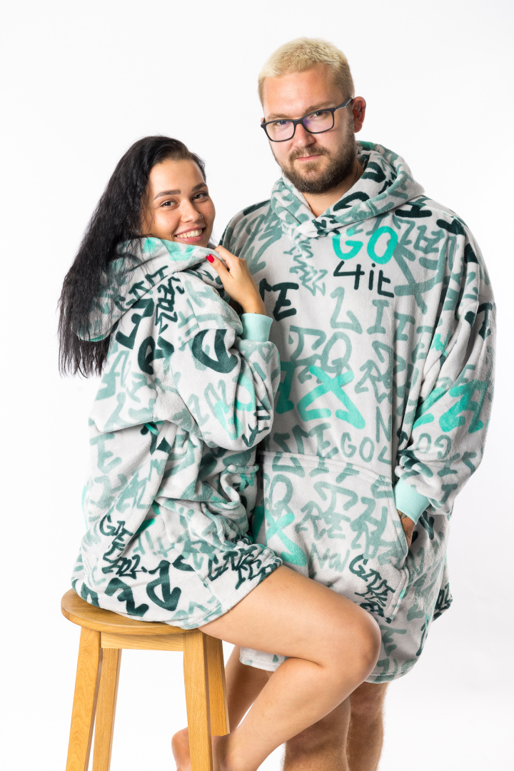 GoldBee Mikina Doba Ledová Fluffy Jacquard (Barva Jacquard, Velikost XL-4XL)