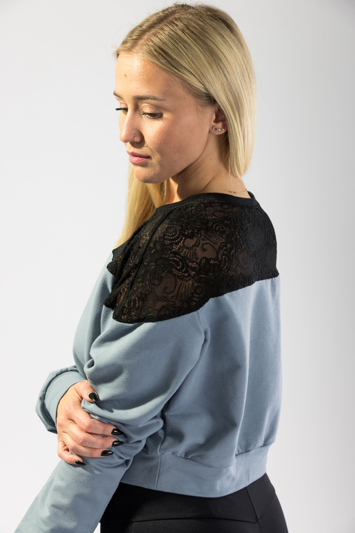 GoldBee Krajková Mikina Dusty Blue