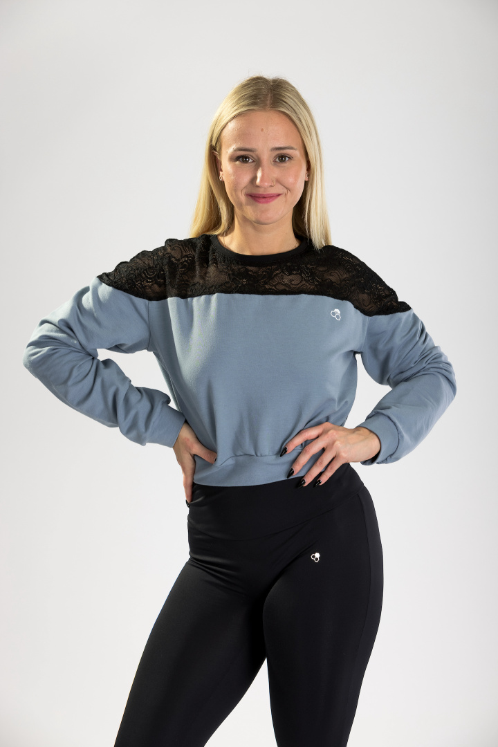GoldBee Krajková Mikina Dusty Blue
