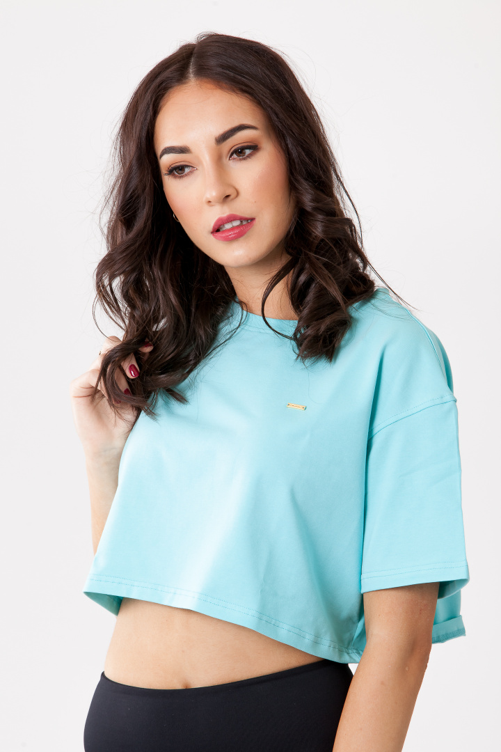 GoldBee Crop-Top Organic Aqua