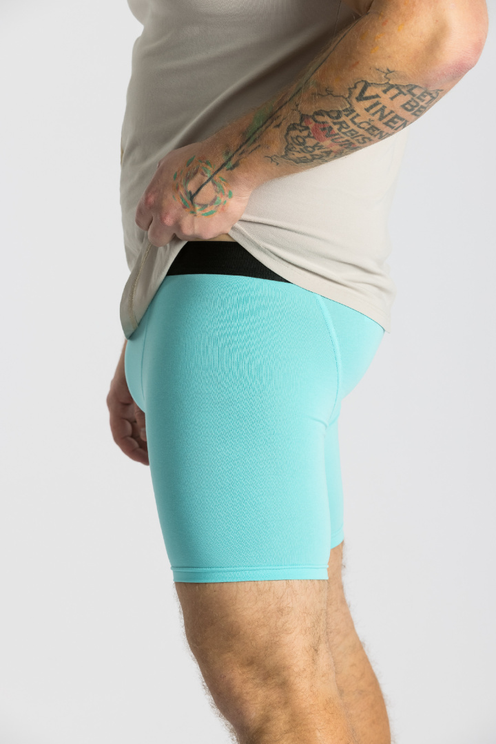 GoldBee Boxerky Dlouhé Turquoise