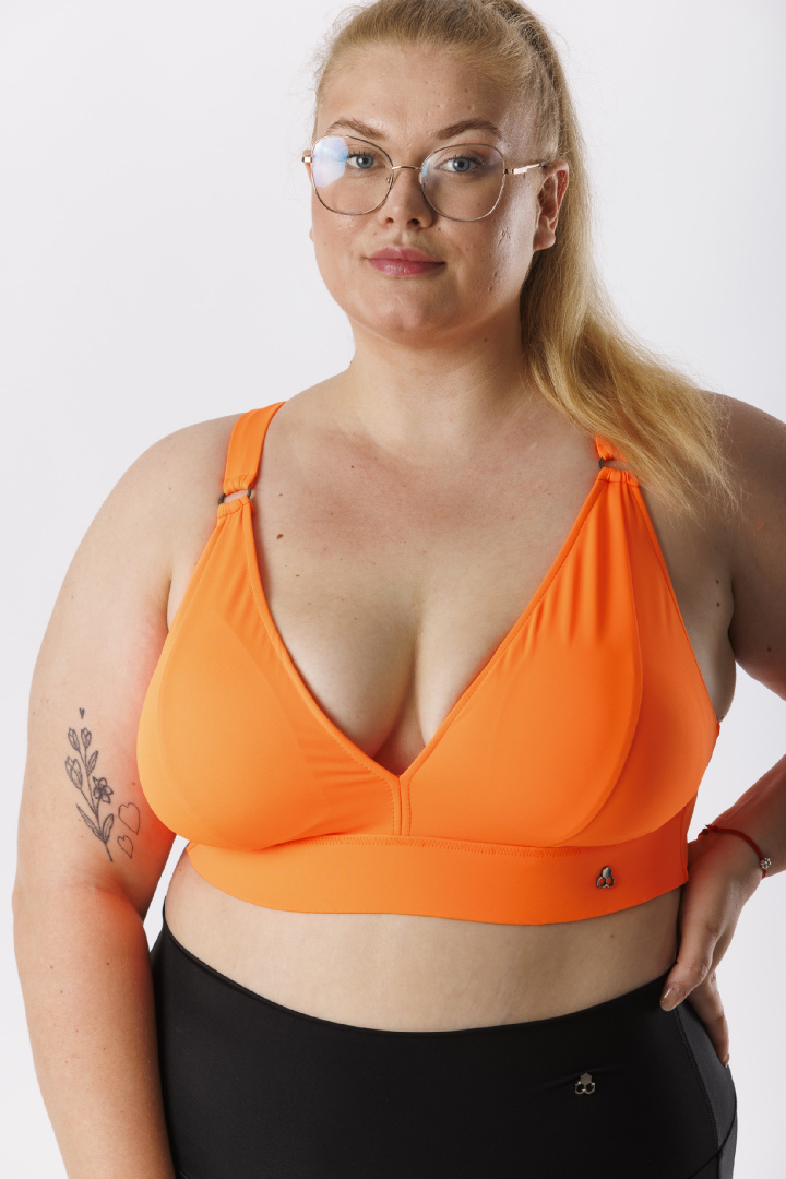 GoldBee Plavky Vrchní Díl Pro Velká Prsa Neon Orange (Barva Neon Orange, Velikost 3XL)
