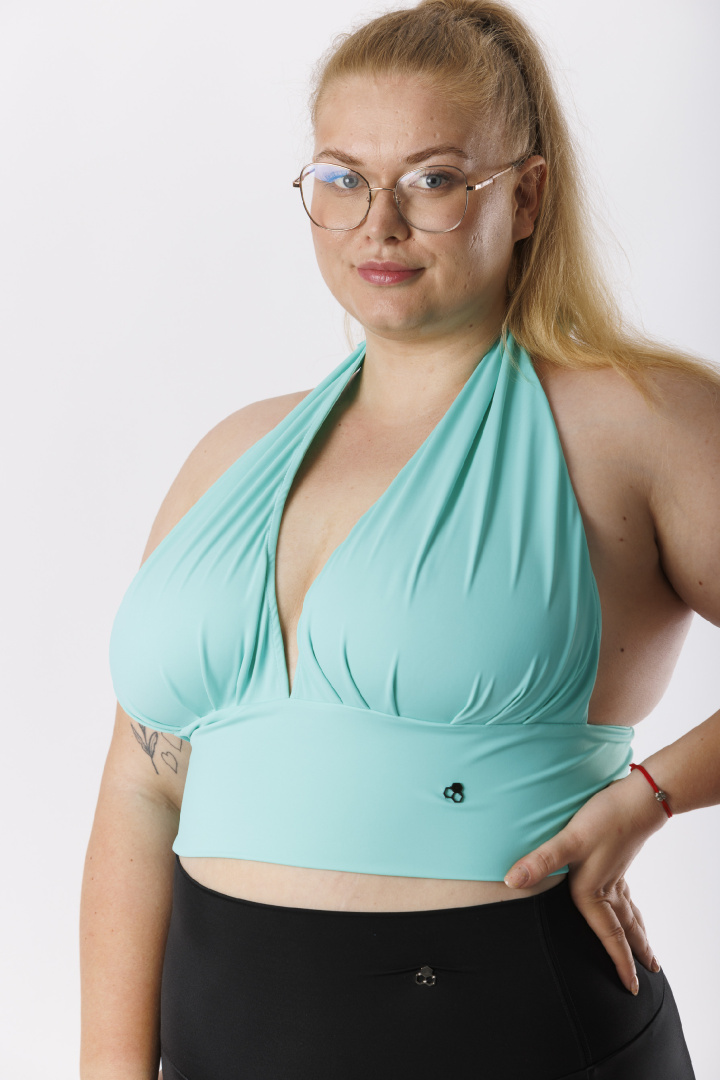 GoldBee Plavky Vrchní Díl Milf Mint Green (Barva Mint Green, Velikost 3XL)