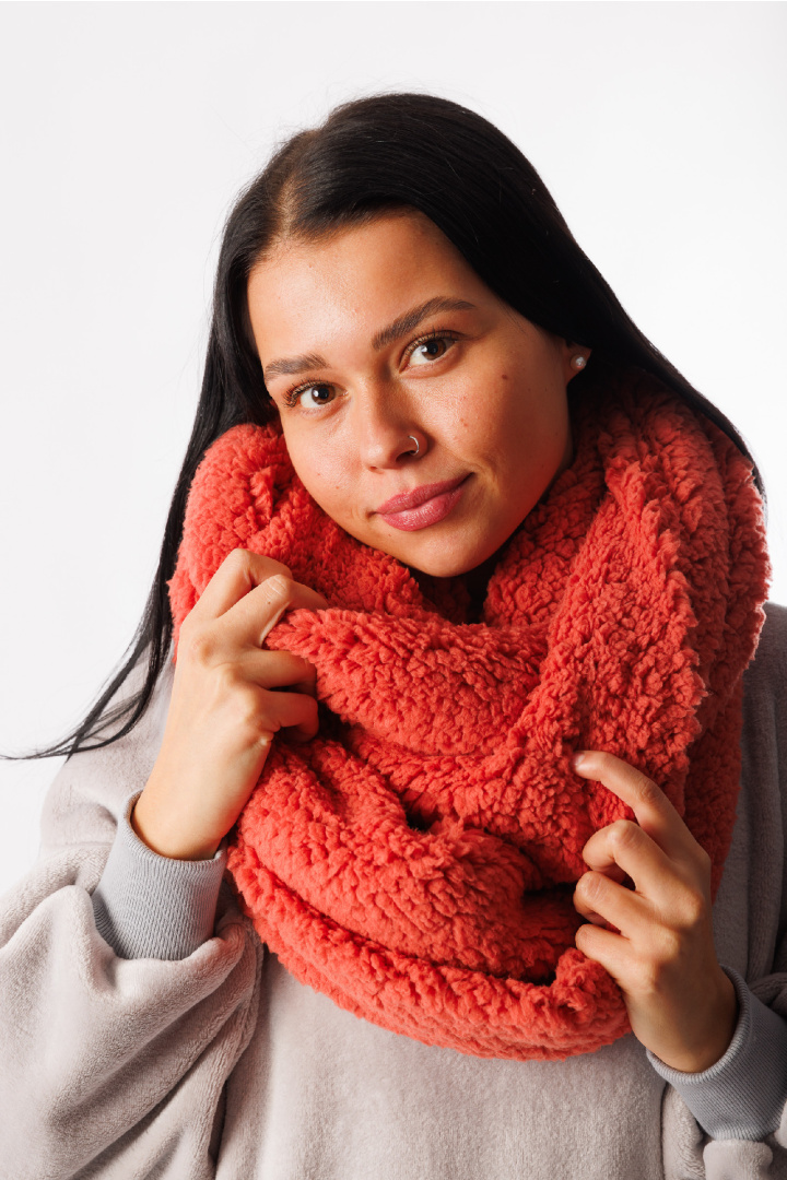 GoldBee Kruhová Šála Doba Ledová Red (Barva Red, Velikost M)