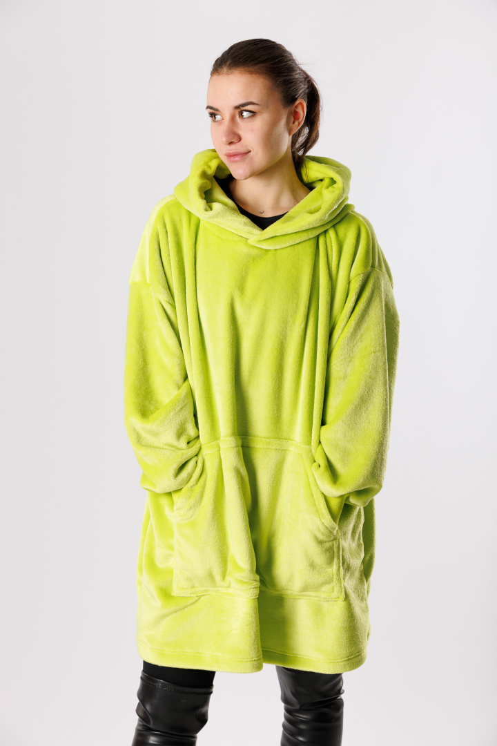 GoldBee Mikina Doba Ledová Fluffy Neon Green (Barva Green, Velikost XL-4XL)