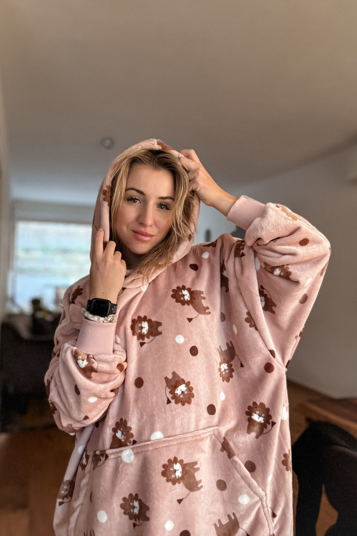 GoldBee Mikina Doba Ledová Fluffy Lions Pink (Barva Lions Pink, Velikost XL-4XL)