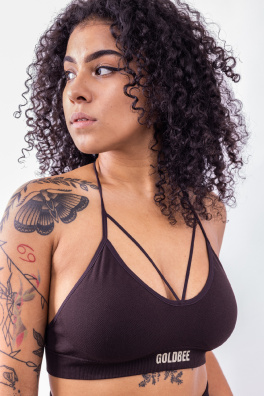 GoldBee Podprsenka BePadded Black Coffee (Barva Coffee, Velikost L)