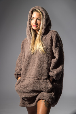 GoldBee Mikina Doba Ledová Taupe (Barva Taupe, Velikost XL-4XL)