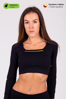 GoldBee Crop-Top Gold Line Black (Barva Black, Velikost L)