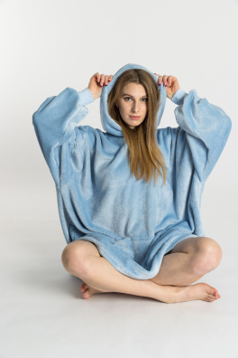 GoldBee Mikina Doba Ledová Fluffy Dusty Blue (Barva Dusty Blue, Velikost XL-4XL)