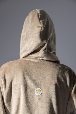 GoldBee Mikina Doba Ledová Fluffy Taupe (Barva Taupe, Velikost XL-4XL)