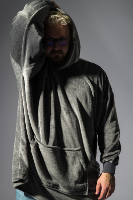 GoldBee Mikina Doba Ledová Fluffy Grey (Barva Grey, Velikost XL-4XL)