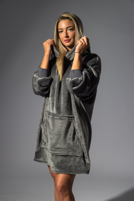 GoldBee Mikina Doba Ledová Fluffy Grey (Barva Grey, Velikost XL-4XL)