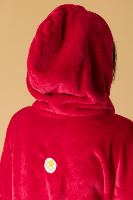 GoldBee Mikina Doba Ledová Fluffy Red (Barva Red, Velikost XL-4XL)