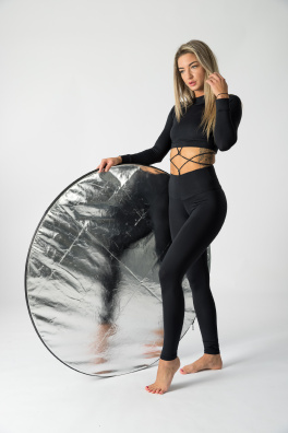 GoldBee Legíny Lycra Fifty Shades Of Black (Barva Black, Velikost L)