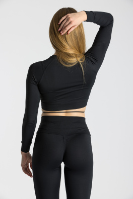 GoldBee Crop Top Fifty Shades Of Black (Barva Black, Velikost L)