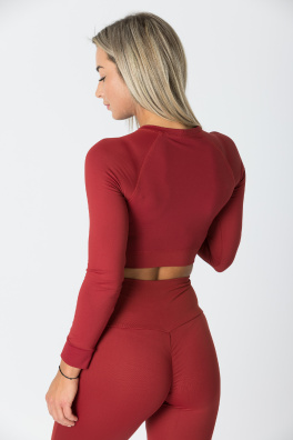 GoldBee Crop-Top BeClassic Brick Red (Barva Brick Red, Velikost L)