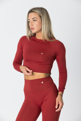 GoldBee Crop-Top BeClassic Brick Red (Barva Brick Red, Velikost L)