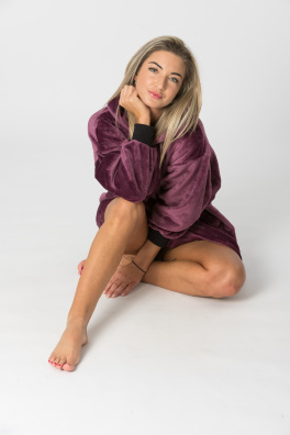 GoldBee Mikina Doba Ledová Fluffy Bordeaux (Barva Bordeaux, Velikost XL-4XL)