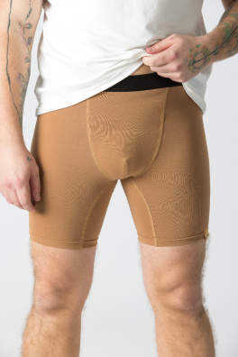 GoldBee Boxerky Dlouhé Brown (Barva Brown, Velikost M)