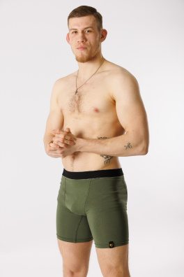 GoldBee Boxerky Dlouhé Army (Barva Army, Velikost L)