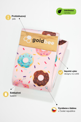 GoldBee Posilovací guma BeBooty Pink Donuts (Barva Pink Donuts, Velikost L)