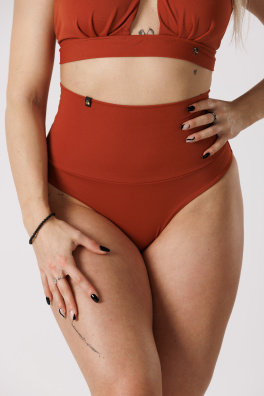 GoldBee Plavky Stahovací Brazilky Copper (Barva Copper, Velikost L)