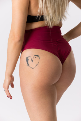 GoldBee Plavky Stahovací Brazilky Bordo (Barva Bordo, Velikost 3XL)