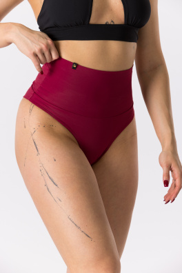 GoldBee Plavky Stahovací Brazilky Bordo (Barva Bordo, Velikost 3XL)