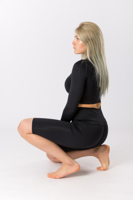 GoldBee Dlouhé Kraťásky Stahující Celé Břicho Black (Barva Black, Velikost 5XL)