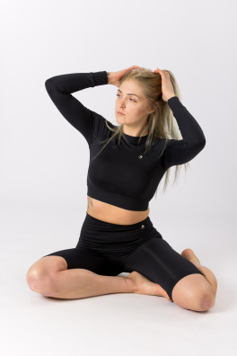 GoldBee Dlouhé Kraťásky Stahující Celé Břicho Black (Barva Black, Velikost 5XL)