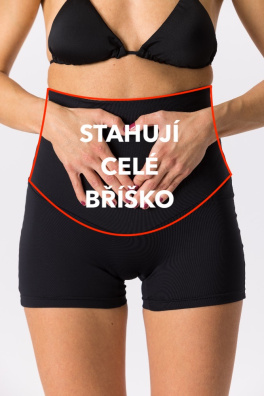 GoldBee Krátké Kraťásky Stahující Celé Břicho Black (Barva Black, Velikost L)