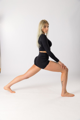 GoldBee Krátké Kraťásky Stahující Celé Břicho Black (Barva Black, Velikost L)