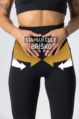 GoldBee Legíny Stahující Celé Břicho Lycra Black (Barva Black, Velikost 5XL)