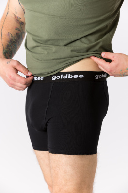 GoldBee Boxerky Logo Black (Barva Black, Velikost XXL)