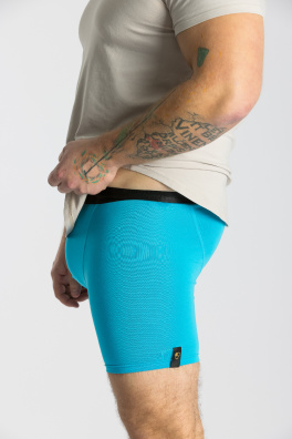 GoldBee Boxerky Dlouhé Blue (Barva Blue, Velikost M)