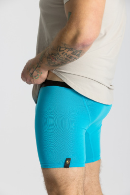GoldBee Boxerky Dlouhé Blue (Barva Blue, Velikost M)