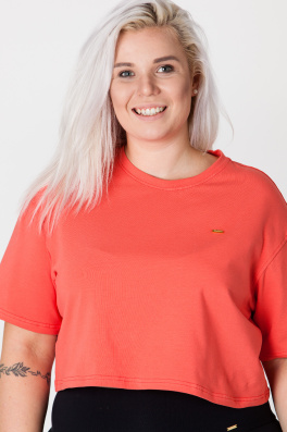 GoldBee Crop-Top Organic Coral (Barva Coral, Velikost L)
