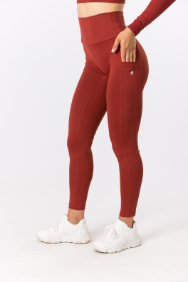 GoldBee Legíny S Kapsou Lycra Brick Red (Barva Brick Red, Velikost 5XL)