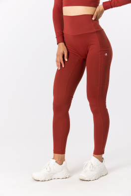 GoldBee Legíny S Kapsou Lycra Brick Red (Barva Brick Red, Velikost 5XL)