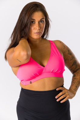 GoldBee Plavky Vrchní Díl Triangle Neon Pink (Barva Neon Pink, Velikost L)