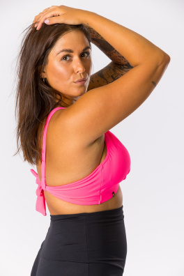 GoldBee Plavky Vrchní Díl Triangle Neon Pink (Barva Neon Pink, Velikost L)