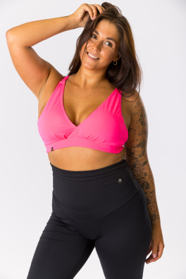 GoldBee Plavky Vrchní Díl Triangle Neon Pink (Barva Neon Pink, Velikost L)