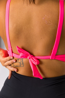 GoldBee Plavky Vrchní Díl Triangle Neon Pink (Barva Neon Pink, Velikost L)