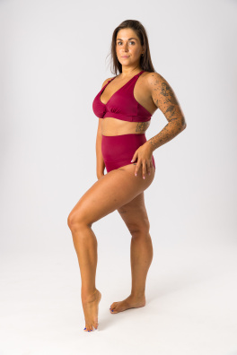 GoldBee Plavky Vrchní Díl Triangle Bordo (Barva Bordo, Velikost L)