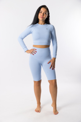 GoldBee Dlouhé Kraťásky Stahující Celé Břicho Baby Blue (Barva Baby Blue, Velikost L)